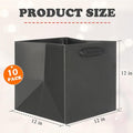 Gift Bags, 12x12 Inch Black Square Bottom Paper Bags with Handles, Pack of 10