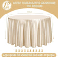 120 Inch Champagne Satin Tablecloth, 12 Pack, Premium Bright Silky
