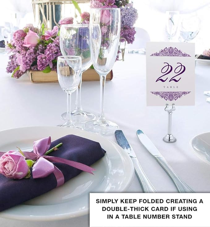 Table Number Place Cards, Paisley Design, 125 Pack, 4.25 x 5.5 in
