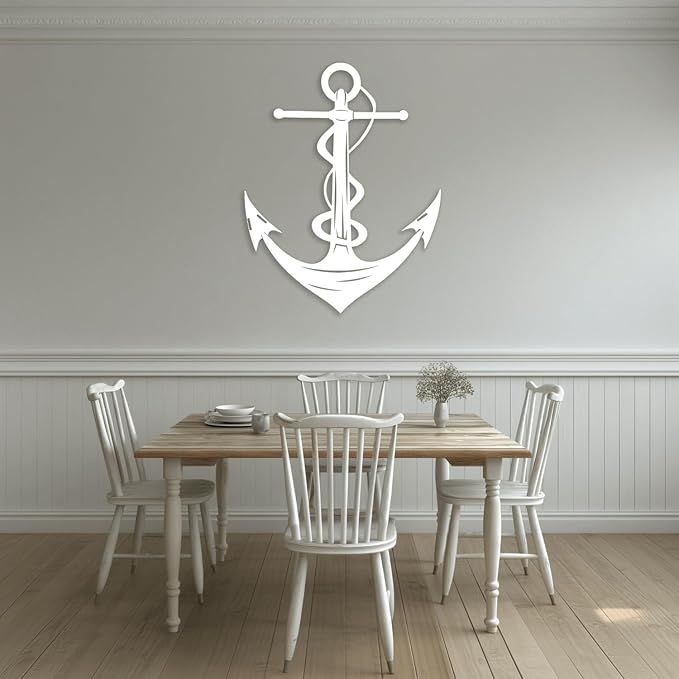 XXQ Anchor Metal Wall Decor, Anchor Metal Wall Art for Bedroom Living Room Dorm Antique Anchor Wall Decor Antique Metal Anchor Farmhouse Decor (Black, 35" x 53" / 90 x 135cm)