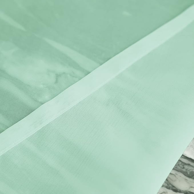 Window Light Green Sheer Curtains 84 Inches Long 2 Panels Sheer Curtain Basic Rod Pocket Panel for Bedroom Children Living Room Yard Kitchen (Light Green, 52" W x 84" L | 2 pcs)