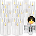 Set of 24 Flickering Flameless Candles Battery Operated with Remote