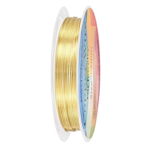 0.7 mm/21 Gauge Copper Wire for Jewelry Making, 10.2FT Copper Beading Craft Wire for Jewelry/Weaving/DIY Crafting/Planting, Color-Retaining [3.1M, KC-Gold]