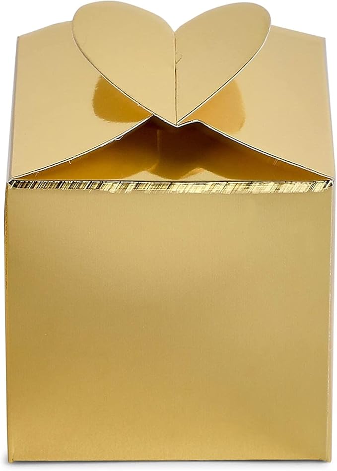 Party Favor Boxes, Gold Polka Dot, 2.5-Inch, 100 Count