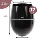 Stemware: 48 Disposable Stemless Plastic Wine Glasses, 12 oz Each