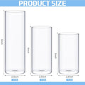 Thin Glass Cylinder Vases 2.5''/3.3'' Diameter Wall Thickness, 2mm