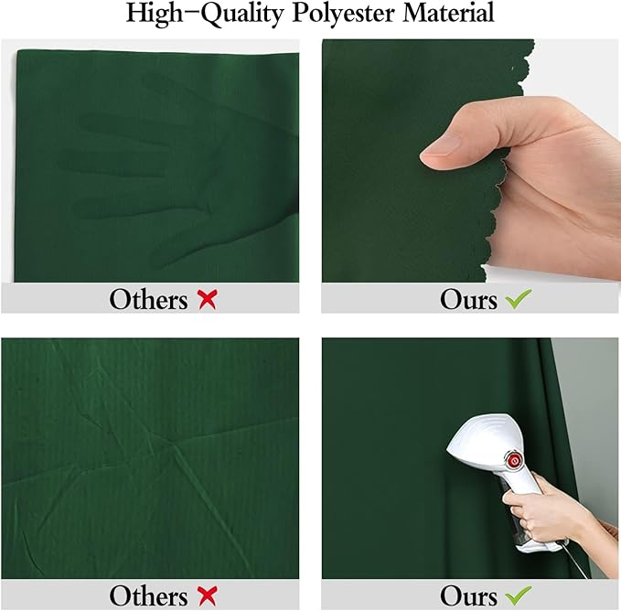 Dark Green Screen Backdrop 5x7FT Photography Green Background for Streaming Zoom, Photo Studio, Collapsible High Density Screen for Video Photography