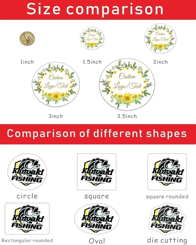 Custom Stickers for Weddings, Birthdays & Businesses - Personalized Labels with Your Logo - Waterproof, Fade and Heat Resistant - Pack of 100-1000 (Custom Text, 4 Inch)