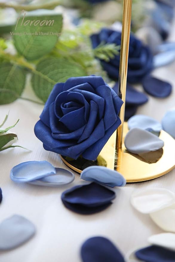 Confetti Rose Petals, 500 Count Dusty Blue Satin Faux Petals