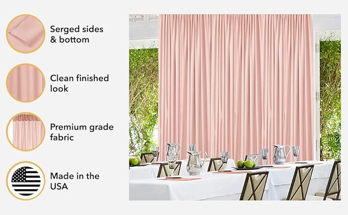 AK TRADING CO. 10 feet x 10 feet Dark Teal IFR Polyester Backdrop Drapes Curtains Panels with Rod Pockets - Wedding Ceremony Party Home Window Decorations