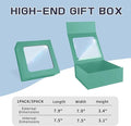 Gift Box with Window – Light Green, 7.5"x7.5"x3.1" Bridesmaid Boxe