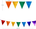 Rainbow Party Decorations Colorful Metallic Fabric Triangle Pennant