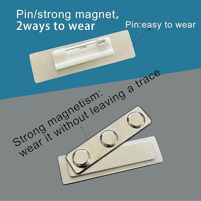 2pcs Stainless Steel Gold Custom Name Tags with Pin or Magnet Adhesive Tape,Personalized,Customizable Name Tags,Custom ID Badge,Metal Name Tag for Cops,Nurses,Doctors(Gold x 2)