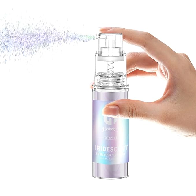 Iridescent Edible Glitter Spray, 10g, Gluten Free for Cakes and Drinks