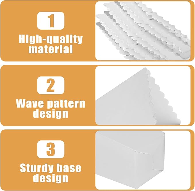 50 Pcs Popcorn Boxes Mini Paper Popcorn Box Cardboard Popcorn Container for Party Disposable Snack Candy Popcorn Bags Popcorn Holder for Movie Nights Birthday Wedding (White)