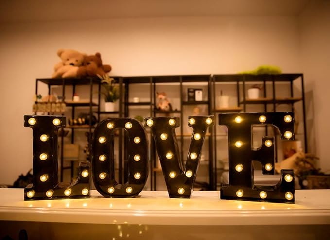 Foaky Black Light Up Numbers,Black and Gold Party Decorations,Marquee Numbers,Black Room Decor,Black and Gold Party Decorations Night Light Wedding Birthday Party Lamp Home Bar Decoration