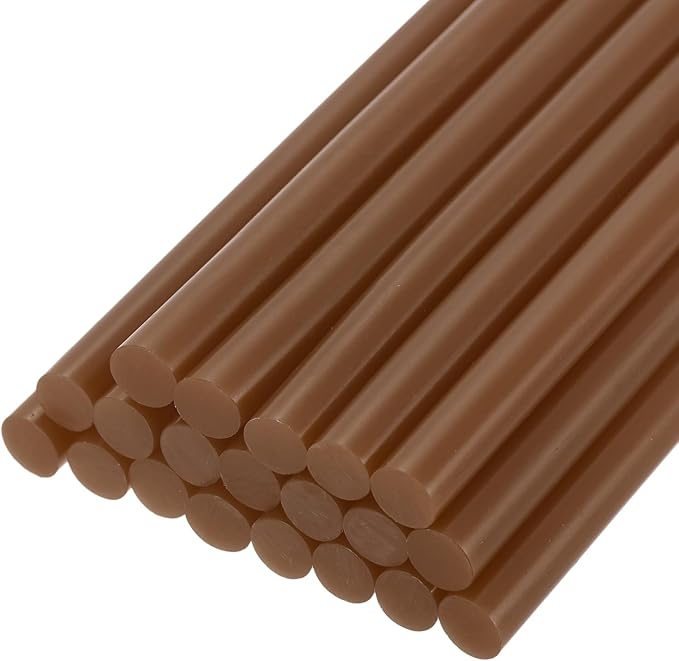 uxcell 20pcs Hot Glue Sticks for Glue Gun 11mm/0.43-inch x 4-inch Mini Hot Melt Adhesive Glue Stick Brown