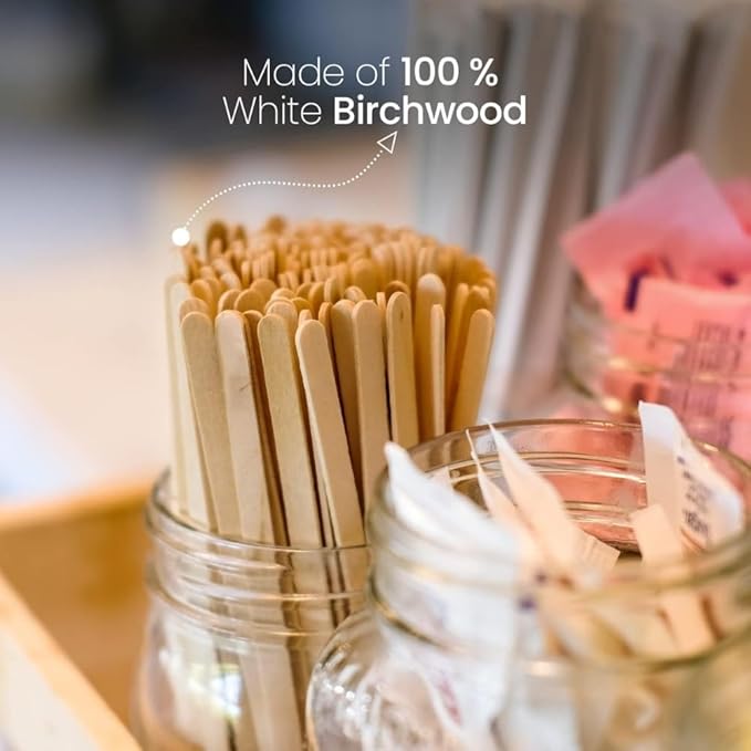 Disposable Drink Stirrers, Birch Wood Coffee Sticks, Round Ends, 5.5 Inch