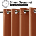 Outdoor Curtains Waterproof Blackout Panels in Burnt Orange, 52 x 84 Inch