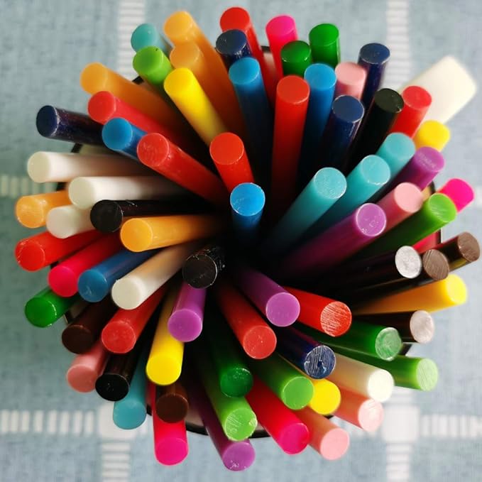 Ewparts Opaque Colored Hot Glue Sticks for Hot Glue Gun Mini Hot Melt Glue Sticks Bulk 14 Color 84Pack Glue Gun Sticks Full Size Colored Hot Glue Sticks Hot Glue Sticks for Glue Gun Small Glue Sticks