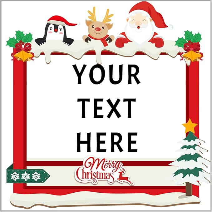 100-1000pcs Custom Stickers Merry Christmas Stickers Personalized Labels Adhesive Xmas Decorative Envelope Seals Stickers for Cards Gift Boxes(VSquare-2)