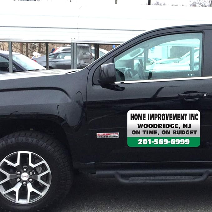 Car Magnet Signs Custom - 24"x12" (Set of 2), 30-mil Thickness with Rounded Corners (Green)