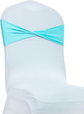 Dining Chair Slipcovers, 125 Pack Aqua Spandex Bow Sashes