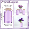 Vintage Glass Flower Vase， Farmhouse Glass Centerpiece, 6 Pack – Purple