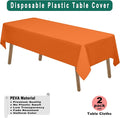 Plastic Tablecloths Disposable Table Covers, 2 Pack – Orange