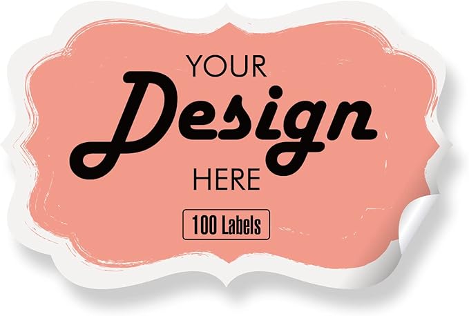 Custom Stickers Personalized Labels - Customized Stickers with Any Design Image Logo Text,Custom Thank You Label Stickers,Custom Stickers for Business Logo,100 Labels (Fancy Frame,5"x4")