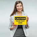 Custom OSHA Style Caution Sign Plastic Sign, 7" X 10"