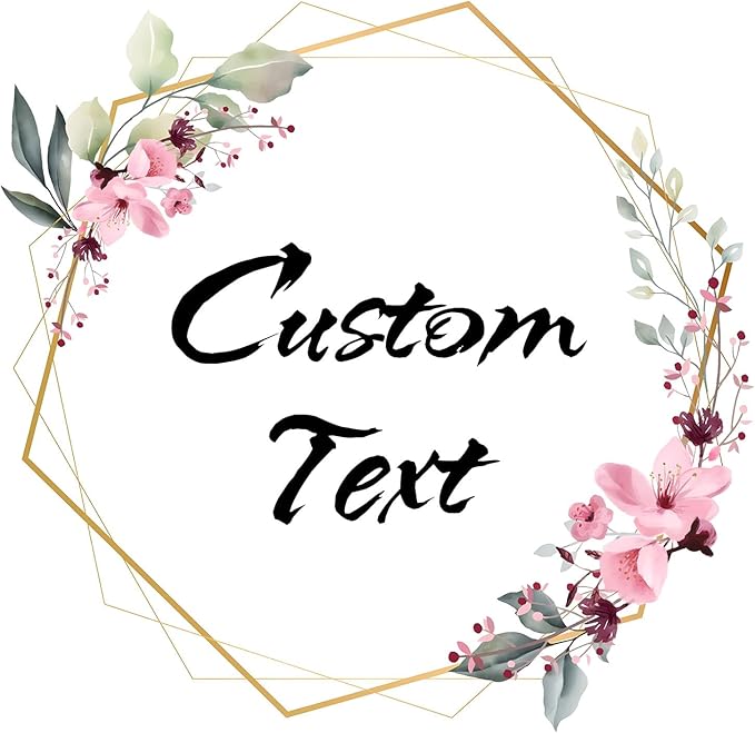 Custom Stickers for Weddings, Birthdays & Businesses - Personalized Labels with Your Logo - Waterproof, Fade and Heat Resistant - Pack of 100-1000 (Wreath K, 4 Inch)