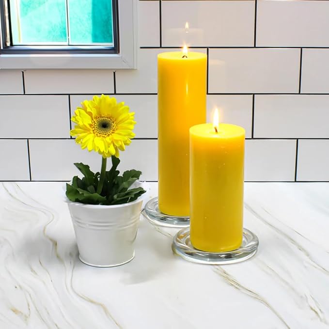 WGV Tea Light Votive Candle Holder Plate 4" W, Clear Flat Plate Glass, Small Home Accent Decor, 24 Pc