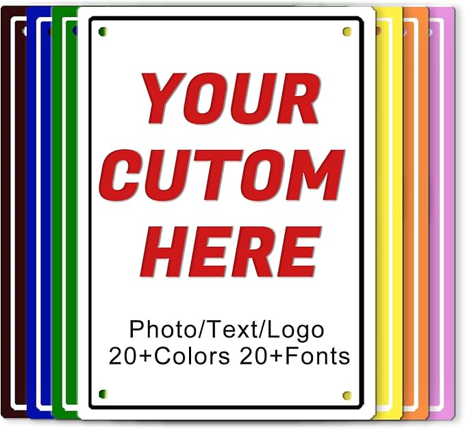 Custom Signs Outdoor Metal,Personalized Street Sign,Create Your Own Sign-Offices、Businesses、Workplaces Address Signs,Indoor and Outdoor Use
