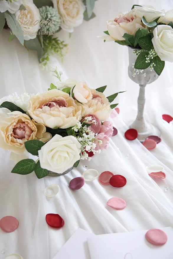 Confetti Rose Petals, 500 Maroon Satin Petals for Weddings & Parties