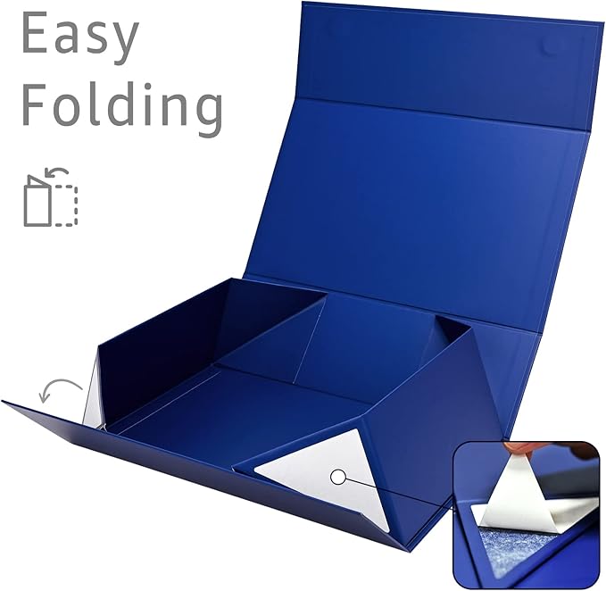LIFELUM Gift Boxes 5 Pack 13.85 x 8.35 x 4.45 inch, Large Gift Box for Presents with Ribbon,Card,Shredded Paper Filler