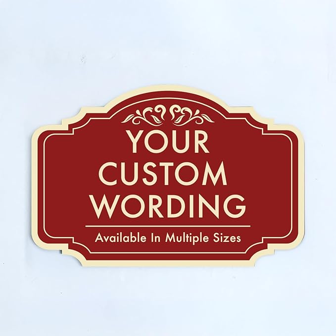 Custom Decorative Outdoor Metal Sign - Personalized Aluminum Driveway Sign, Waterproof, Made in USA - Design 2 Red Brick 36x24 In
