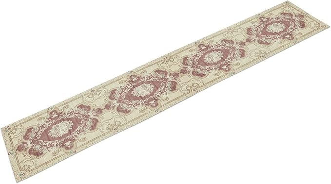 Boho Bohemia Table Runner, Vintage Blue Gold Retro Flower Rustic Country Floral Printed Pattern for Home Kitchen Table Decor Dining Coffee Room Garden Party Wedding Decor 13x120in