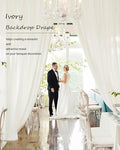 Backdrop Curtain for Wedding Parties, 50ft×15ft – Ivory