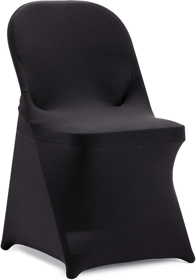 Dining Chair Slipcovers in Black Stretch Spandex, Set of 6