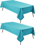 Hiasan 2 Pieces Turquoise Rectangle Tablecloth - Water Resistant and Spillproof Dining Room Washable Fabric Table Cloth for Dining Room, Polyester, 30 x 60 Inch