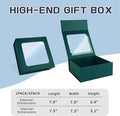 Gift Box with Window – Green, 7.5"x7.5"x3.1" Bridesmaid Boxe for Gifts