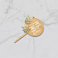 Non-Edible Wood Cupcake Toppers, 36 Count Green Leaf Mr and Mrs Wedding Set