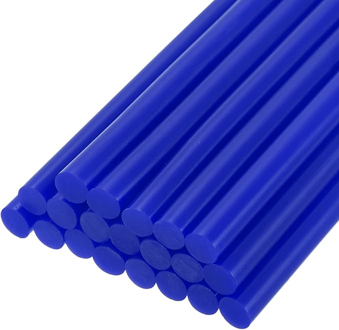 uxcell 20pcs Hot Glue Sticks for Glue Gun 11mm/0.43-inch x 4-inch Mini Hot Melt Adhesive Glue Stick Bright Blue