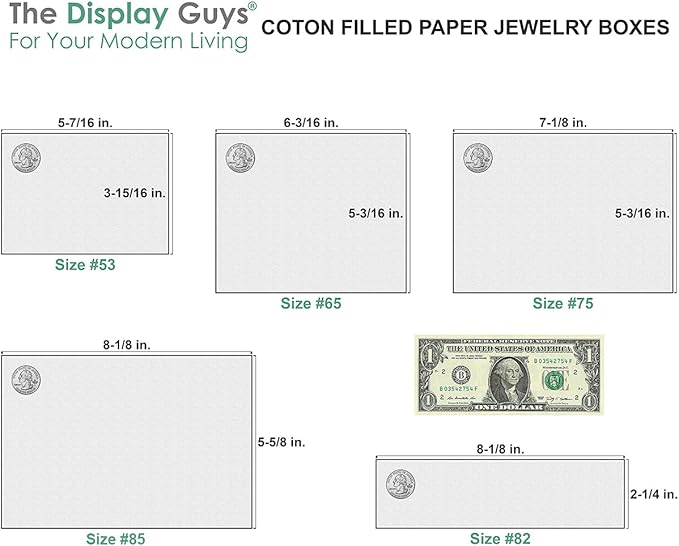 TheDisplayGuys - 25-Pack #53 Kraft Paper Cardboard Gift Boxes/Jewelry Cases w. Cotton Padding & Lid - Matte Red - (5.4" x 3.9" x 1.0")
