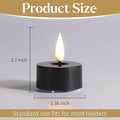 Flameless Tealight Candles, Black with Warm White LED Glow and Timer