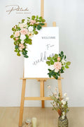 Wedding Decor (pack of 2) Welcome Sign Flower Backdrop Garland