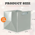 Gift Bags - Silver Square Bottom Paper with Handles, 12x12 Inch, Pack of 10