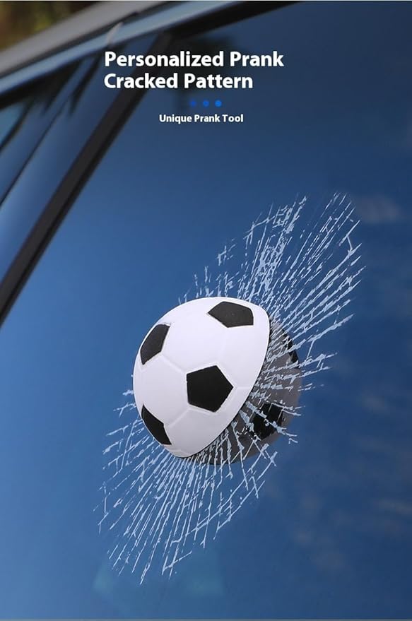 Car 3D elf Ball car Sticker, car Window Funny Creative Decorative Sticker(18cmx18cmx3cm) (White Baseball)