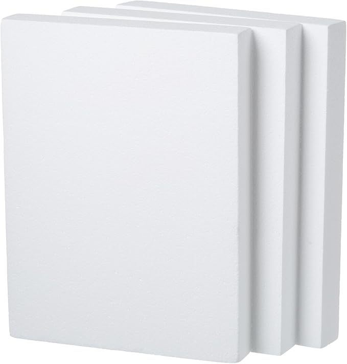 Crafare 3 Pack Craft Foam Blocks 16X12X2in Polystyrene Brick Rectangle for Arts School Projects Sculptures Floral Arrangements Modeling and Centerpieces